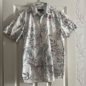 PacSun White and Purple Floral Men's Shirt